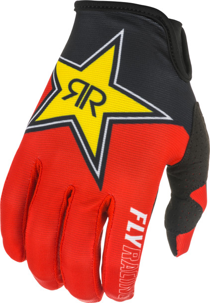 Fly Racing Lite Rockstar Gloves Black/Red/Yellow Sz 08 374-01308