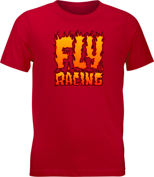 Fly Racing Youth Fly Fire Tee Red Yl 352-0656Yl