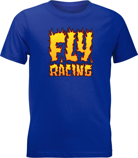 Fly Racing Youth Fly Fire Tee Royal Blue Yl 352-0654Yl