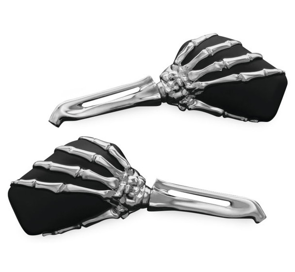 Kuryakyn Skeleton Hand Mirrors Chrome/Black 1759