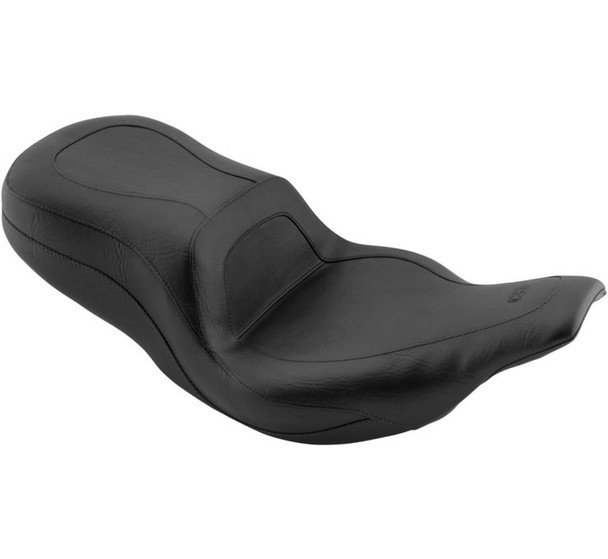 Mustang One-Piece Sport Touring Seat Black Front Width: 15" Rear Width: 11" 75235