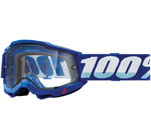 100% Accuri 2 Enduro MTB Goggles Blue with Clear Lens 50016-00002