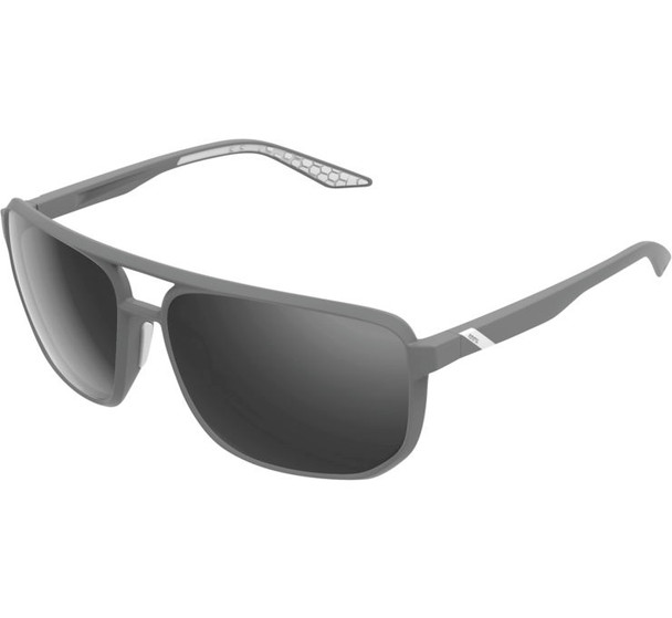 100% Konnor Aviator Square Sunglasses Soft Tact Dark Haze with Smoke Lens 60018-00003