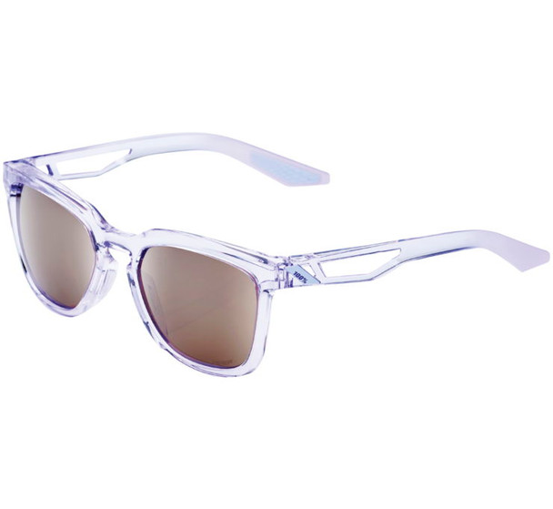100% Hudson Sunglasses Translucent Lavender with HiPer Silver Lens 60027-00007