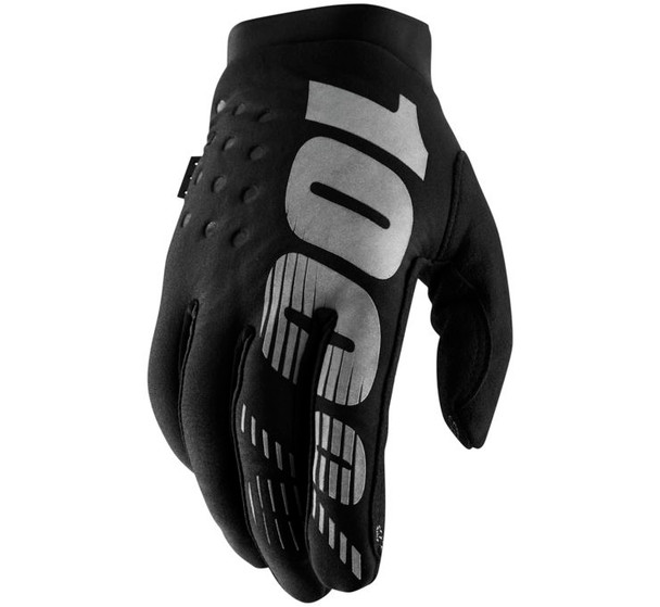 100% Men's Brisker Cold-Weather Gloves Black 2XL 10003-00004