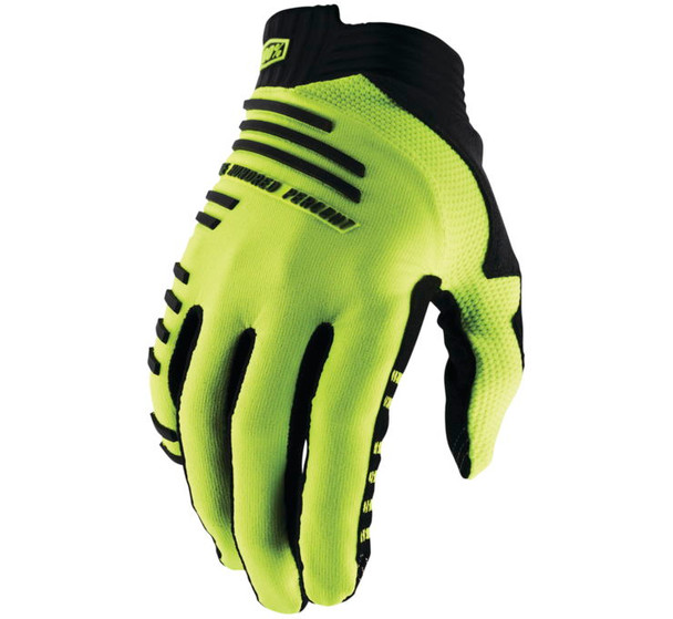 100% Men's R-Core Gloves Flo Yellow S 10027-00010