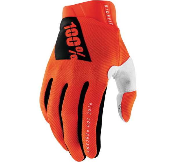 100% Men's Ridefit Gloves Flo Orange S 10010-00005