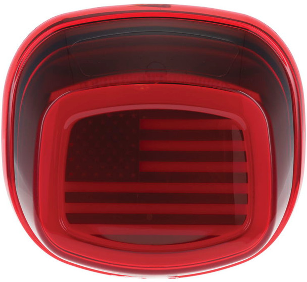 Kuryakyn Tracer US Flag LED Taillights Red Lens w/o License Light 2925