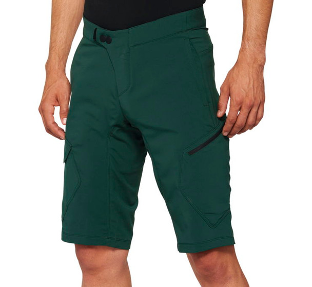 100% Men's Ridecamp Shorts Forest Green 36 40029-00018