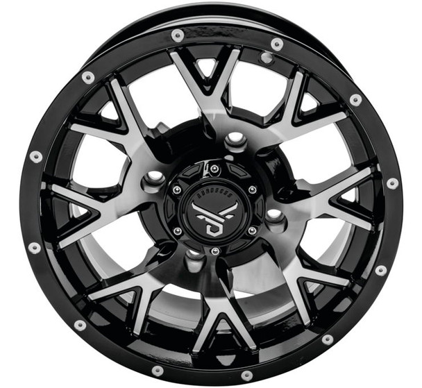 QuadBoss Barbwire Wheels 15x7 4/156 4+3 Black/Machined RT-GW081157156BMA