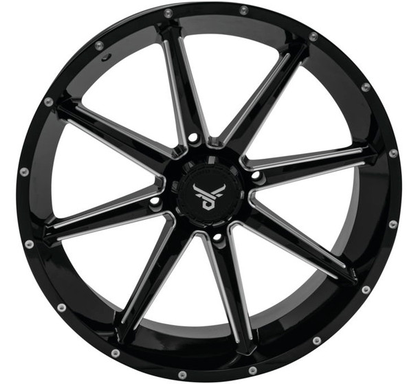 QuadBoss Slicer Wheels 20x7 4/137 4+3 Gloss Black/Machined 608592