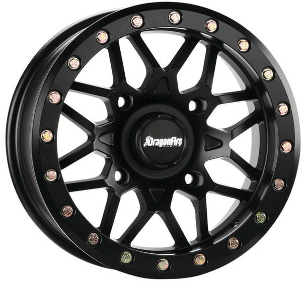DragonFire Racing Typhon Wheels 15x10 4/156 0mm Black 523202