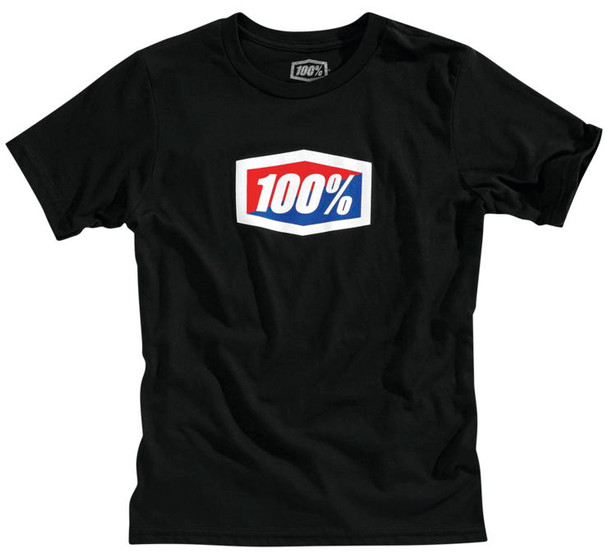 100% Youth Official Tee Black Youth M 34017-001-05