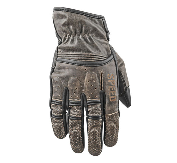 Speed and Strength Men's Rust and Redemption Leather Glove Distressed Olive S 878626