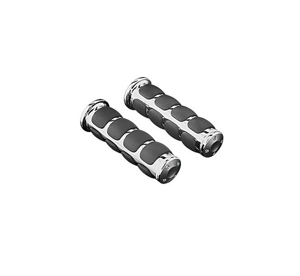 Kuryakyn ISO Grips with Chrome Accent Rings Chrome 5-3/4 in. L 6236
