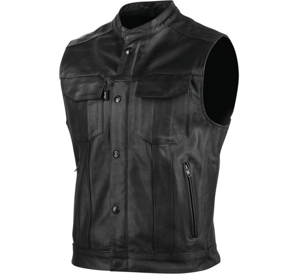 Speed and Strength Men's Band of Brothers Leather Vest Black 2XL 889580