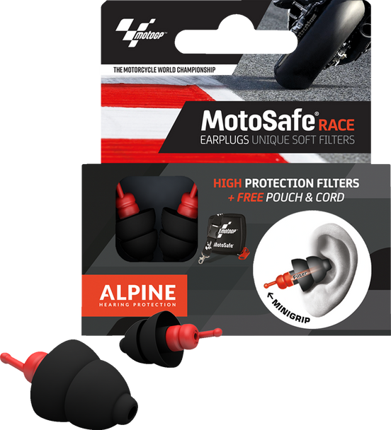 Alpine Hearing Protection Motogp Motosafe Race Earplugs 11123118