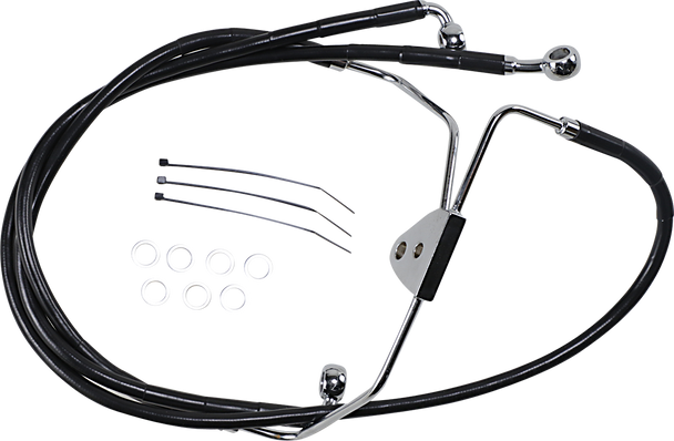 DRAG SPECIALTIES Extended Length Black Vinyl Brake Line Kit 1741-2512