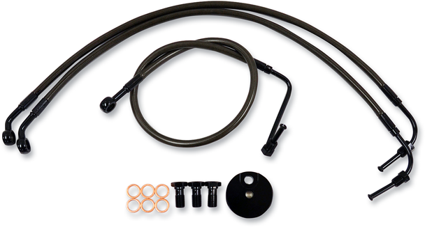 La Choppers Midnight Braided Brake Line Kit La8010B13M