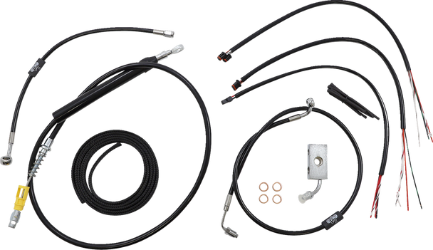 La Choppers Complete Black Vinyl Braided Handlebar Cable Brake Line Kit La8155Kt216B