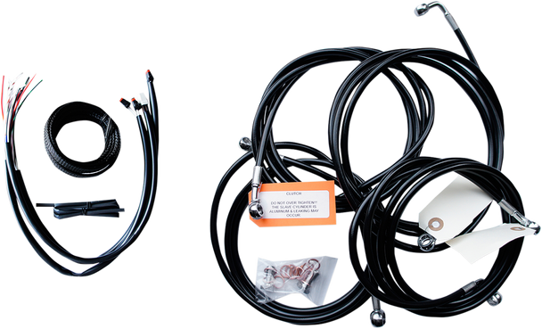 La Choppers Complete Black Vinyl Braided Handlebar Cable Brake Line Kit La8053Kt213B