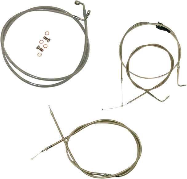 La Choppers Standard Stainless Braided Handlebar Cable Brake Line Kit La8005Kt16