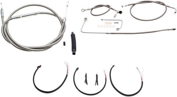 La Choppers Complete Stainless Braided Handlebar Cable Brake Line Kit Cable Kit La8151Kt2B16