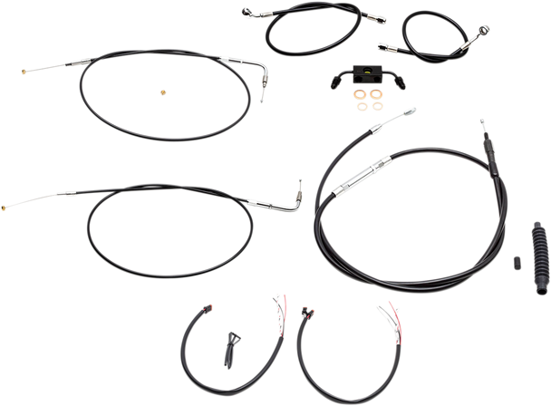 La Choppers Complete Black Vinyl Braided Handlebar Cable Brake Line Kit La8231Kt213B