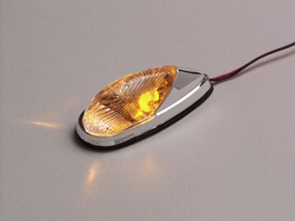 K&S Led Marker Lights Mini-Flush Mt. Chrome Body Amber (1 Led) W 25-9503B