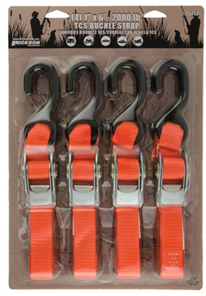 Erickson (4)1" X 6' 2000 Lb Strap Hunter Orange 5740