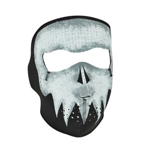 Balboa Full Mask Neoprene Glow In The Dark Grey Skull Wnfm081G