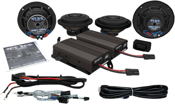 Wild Boar Audio Ultra Front & Rear Speaker Kit With 600W Amp Cvo Wba Ultra Kt Se