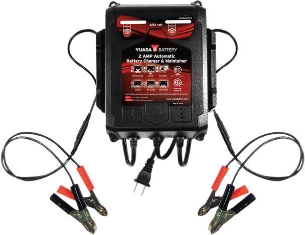 Yuasa Dual-Bank Battery Charger And Maintainer Yua2Ampch