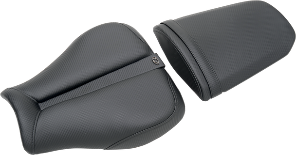 SADDLEMEN Gel Channel* Track Carbon Fiber Sport Seat - Black - GSXR 600/750 0810-S019