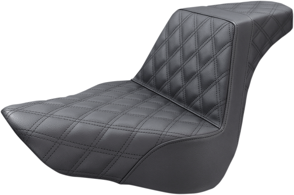 SADDLEMEN Step-Up Seat - Full Lattice Stitch - Black - FL/FX '18-'24 818-27-175