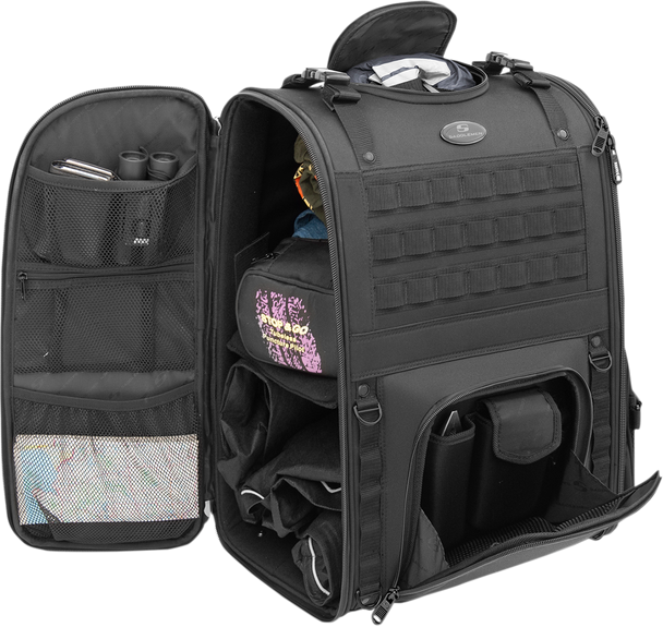 SADDLEMEN S3500 Tactical Sissy Bar Bag - Black EX000040A