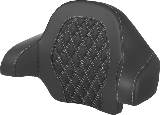 SADDLEMEN Tour-Pak? Backrest Pad - Lattice Stitch - Silver Stitch - FL '14-'24 814-07-15005