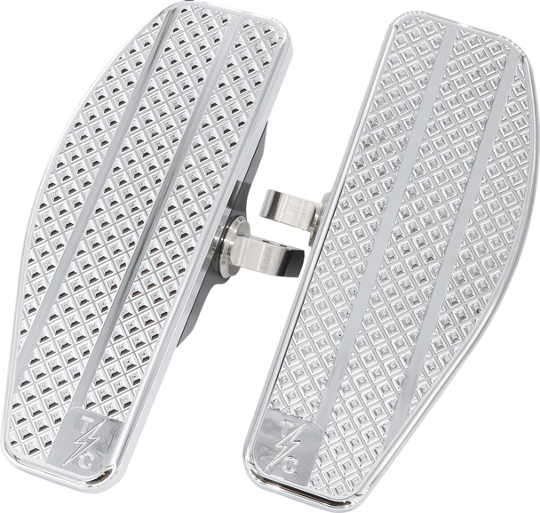 THRASHIN SUPPLY CO. Mini Floorboards Chrome TSC-2025-3 for Male-Mount Footpeg Supports