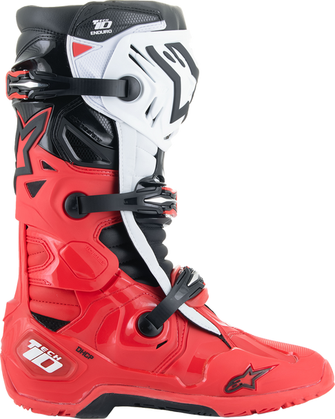 Alpinestars Tech 10 Enduro Boots - Bright Red/Black/White US 12 / EU 47 (Part #2010025-3016-12)