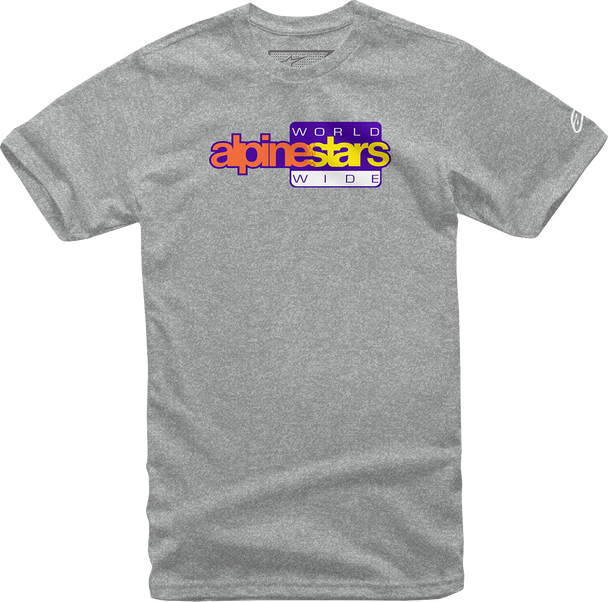 Alpinestars World Wide Again T-Shirt - Heather Gray Large 1232-722361026L