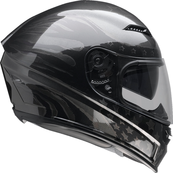 Z1R Jackal Helmet Patriot Stealth Medium - Aerodynamic Polycarbonate Shell with Drop-Down Sun Visor