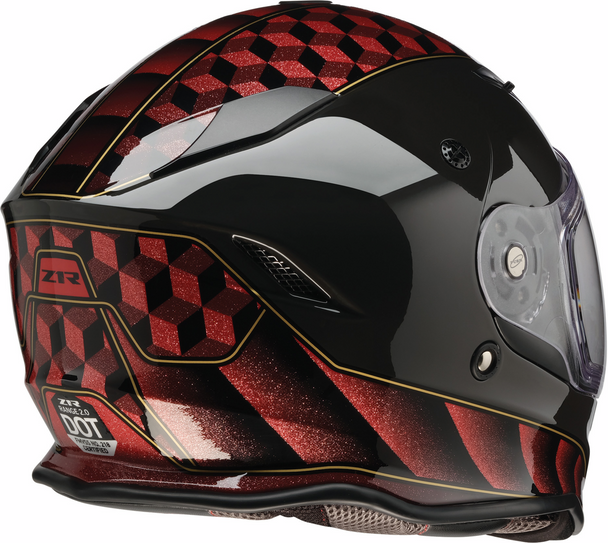 Z1R Nemesis Helmet Thunderbird Red XL - Polycarbonate Motorcycle Helmet with Drop-Down Sun Visor and Anti-Fog Shield