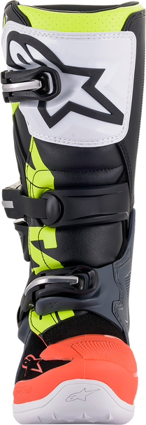 Alpinestars Youth Tech 7S Motorcycle Boots - Black, Gray, Red, White, Yellow (US 7 / EU 40.5) - Part Number 2015017-9058-7