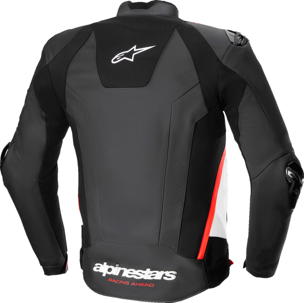 Alpinestars Missile v3 Leather Jacket * Black/White/Red Fluo, US 48 / EU 58 * Advanced Racing Motorcycle Gear