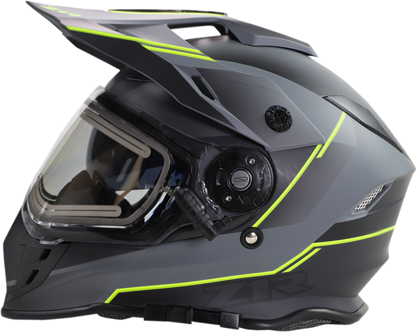 Z1R Range Snow Helmet Bladestorm Electric Dual Pane Gray/Black/Hi-Viz Yellow Large 0101-14068