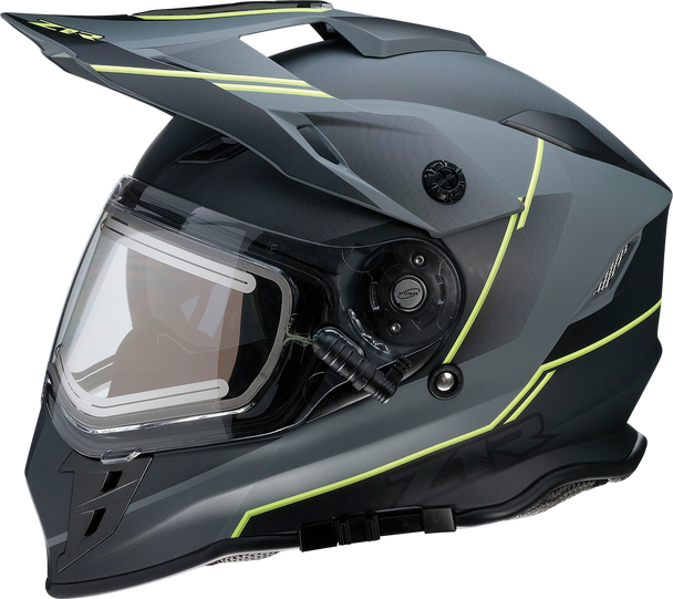 Z1R Range Snow Helmet Bladestorm Electric Dual Pane Gray/Black/Hi-Viz Yellow Large 0101-14068