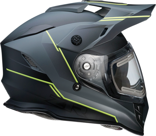 Z1R Range Snow Helmet Bladestorm Electric Dual Pane Gray/Black/Hi-Viz Yellow Large 0101-14068