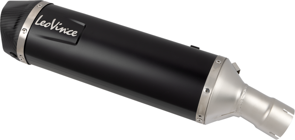 LEOVINCE Slip-On Muffler for Motorcycles - Black Stainless Steel 14449EBU