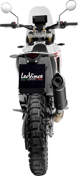 LEOVINCE Slip-On Muffler for Motorcycles - Black Stainless Steel 14449EBU