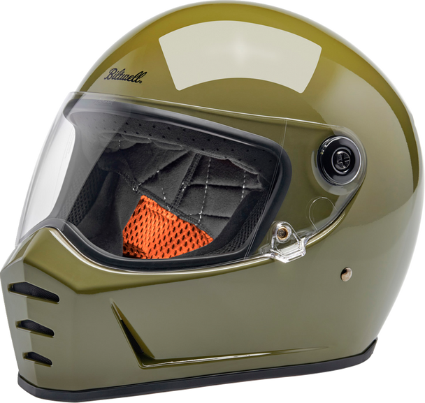 BILTWELL Lane Splitter Helmet - Gloss Olive Green, XS (Part 1004-154-501)
